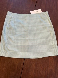 Urban Outfitters Blue Green Mini Gingham Skirt Size M Pockets - Picture 1 of 4