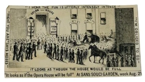 ANTIQUE HANDBILL FOR “FURNISHED ROOMS”, OPERA HOUSE, SAN SOUCI GARDEN, 1880'S - Picture 1 of 3
