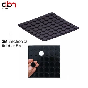 BLACK 3M Electronics Rubber Feet, Self Adhesive Silicone Pads, 20mm x 2mm - Picture 1 of 6