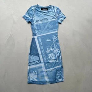 Miaou X Urban Outfitters Exklusives Billie Mesh Layer Minikleid. Blau. XS. - Bild 1 von 5