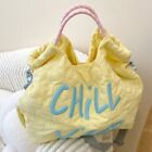 Letter Embroidery Tote Bag Korean Style Space Cotton Shoulder Bag  Outdoor