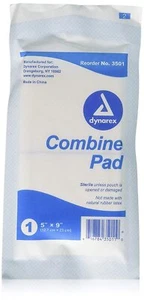 Dynarex Non-woven Fluff Abdominal Combine Pads Sterile 5 x 9 Inches 20 Ct 2 Pack - Picture 1 of 5