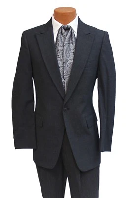 39 Reg Charcoal Gray Stroller Jacket & Stripe Pant Cutaway Like Formal Wedding  - Image 1 of 4