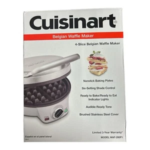 Mini Belgian Waffle Maker | Round Silver Waffle Iron WAF-200P1 - Picture 1 of 4