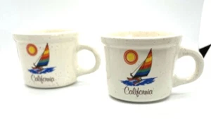 Treasure Craft USA zwei Tassen California Wind Surfer lebendige Farbe 12 Unzen Flüssigkeit - Bild 1 von 12