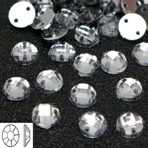 250 Clear Flatback Acrylic Sewing Crystal Round Rhinestone Gems 8mm Sew on beads - Picture 1 of 9