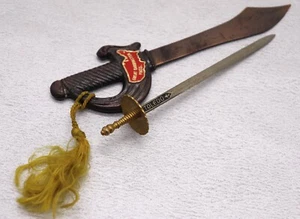 Lot 2 Vintage Sword Letter Openers 1 Toledo Spain & 1 Great Barrington, Mass. - Picture 1 of 7