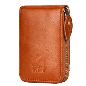 BRASS TACKS Leathercraft Kreditkartenetui Echtleder Vintage RFID-Schutz Reißv... - Bild 1 von 7
