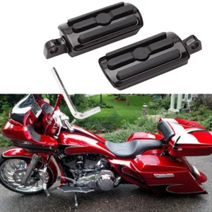 Black Rear Passenger Highway Pegs Foot Peg Rest Pedal Black For Harley Touring - Picture 1 of 10