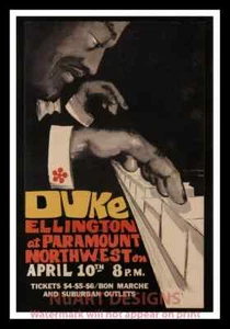 Framed Vintage Style Rock n Roll Poster "DUKE ELLINGTON"; 12x18 - Picture 1 of 1