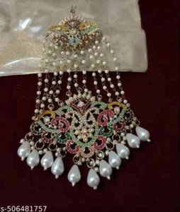 Kundan Bridal Wedding Traditiona Jewelry Passa Jhommer Jewelry Pearls Ethnic See - Picture 1 of 15
