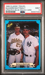 Tarjeta McGWIRE/MATTINGLY Rules 1988 Classic Travel Update II azul PSA 9 como nueva - Imagen 1 de 2