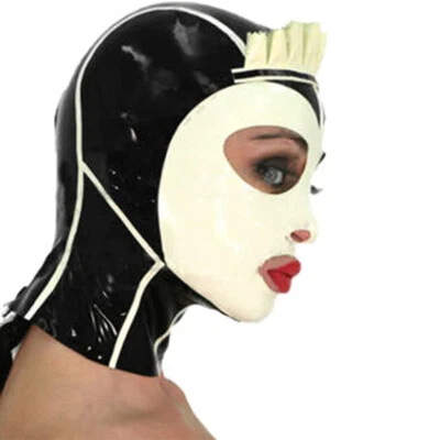 Latex Hood Maid Servant Girl Uniform Rubber Mask Cosplay Club Wear Costume BDSM - Image 1 of 4