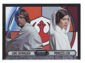 LUKE SKYWALKER PRINCESS LEIA 2016 Topps Star Wars Stained Glass Pairings #1 C2 - Picture 1 of 2