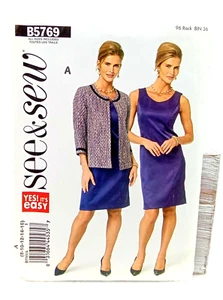 McCall Butterick B5769 Jacket Dress Uncut Sewing Pattern Clothes Misses 8 to 16 - Picture 1 of 3