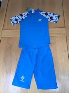 BOYS OZCOZ UV UPV 50+ SUN PROTECTION SUIT BLUE 6 YEARS SWIMMING COSTUME - Picture 1 of 9