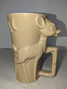 Disney Bambi Tall Mug Cup 3D Ceramic Large Unique Rare Tan Deer - Picture 1 of 6