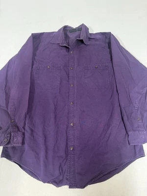Ropa de trabajo vintage 1970 Patagonia algodón pesado abotonada púrpura desteñido pesado XL 62 Foto 1 de 4
