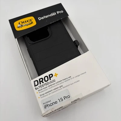 Funda OtterBox Defender Pro Series para iPhone 15 Pro Negra Protección Resistente Nueva Foto 1 de 4