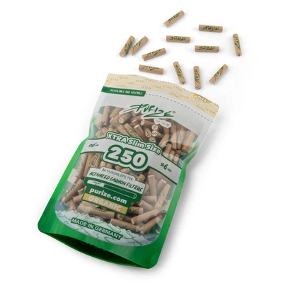 Purize Organic Carbon Activated Extra Slim Filter Tips Charcoal Roach - 250 Pack - Image 1 of 3