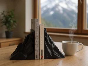 Mountain Bookends – Modern Geometric Black Peak Design for Home & Office Decor - Picture 1 of 4