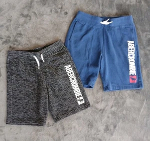 (Lot) 2 Pairs of Boy's Abercrombie Kids Shorts Sz 9/10 Gray & Blue - Picture 1 of 4