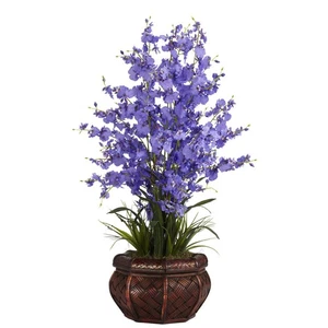 Dancing Lady Artificial Silk Flower Arrangement - Purple - Picture 1 of 1