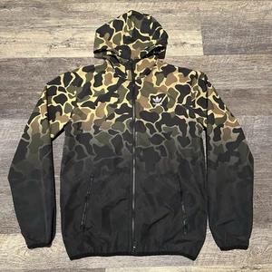 Adidas Jacket Mens Sz Small Green Camo Gradient Windbreaker Full Zip Embroidered - Picture 1 of 20