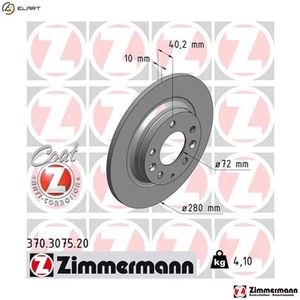 2x BRAKE DISC 370.3075.20 FOR MAZDA ROADSTER/III FAMILIA/VI ETUDE ALLEGRO/MK 6 6 - Picture 1 of 9