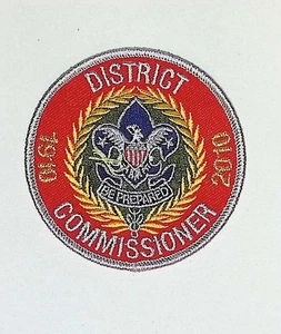 BSA District Commissioner Position Patch 2010 Red Embroidered - Picture 1 of 3