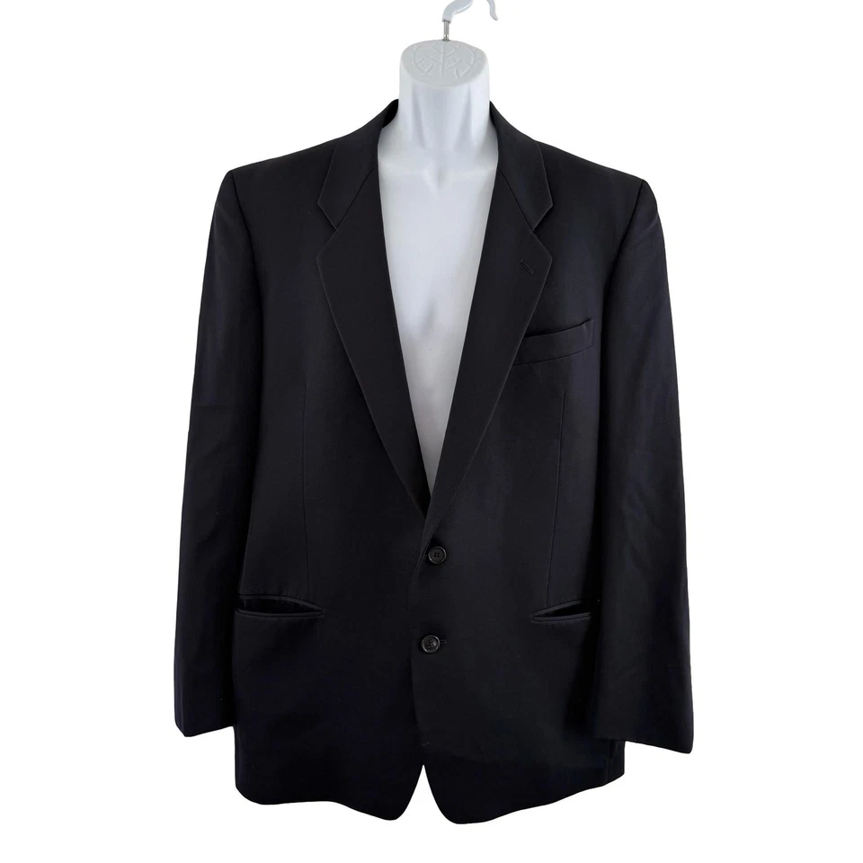 VINTAGE Giorgio Armani Blazer Mens Large Black 2 Button Made in Italy 90s - Image 1 of 4