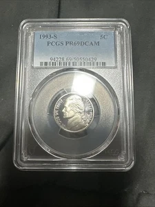 1993 S Jefferson Nickel 5 Cent Piece PR 69 DCAM PCGS Proof - Picture 1 of 1