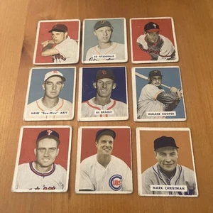 1949 Bowman BASEBALL CARD LOT OF 9 Curt Simmons #14 Rookie + WALKER COOPER - VG - Picture 1 of 4