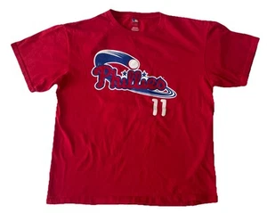 Jimmy Rollins Philadelphia Phillies MLB Genuine Merch Red T-Shirt Men Large - Picture 1 of 5