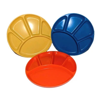 x3 Juego de Platos de Melamina De Colección Aperitivo Dividido Sushi MCM JAPÓN Naranja Azul Amarillo ¡A+!  Foto 1 de 4