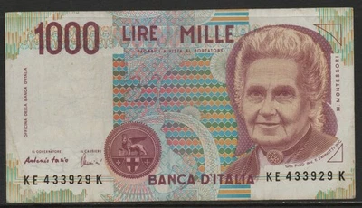 ITALY # 1-1264 # OLD BANKNOTE # 1000 LIRE # - Image 1 of 2