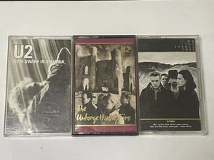 U2 Cassette Tape Lot (3) Joshua Tree /Unforgettable Fire / Wide Awake TESTED - Foto 1 di 4