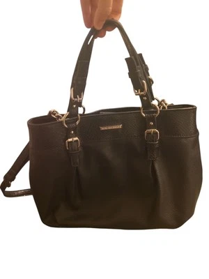 Dana Buchman Bolso de Mano Negro Bolso de Hombro Cuero Excelente  Foto 1 de 4