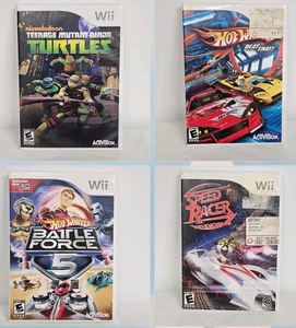 Nintendo Wii Ninja Turtles Speed Racer Hot Wheels Battle Force 5 e batti quello - Foto 1 di 10