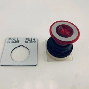 SQUARE D 9001SKR9R 30mm mushroom push-pull  button SPDT-NO, SPDT-NC RED 3A - Picture 1 of 2