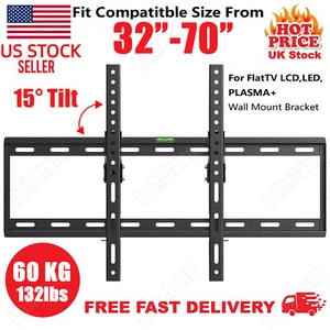 TV Wall Mount Bracket Tilt for 32 37 40 42 43 46 47 50 52 55 60 65 70inch Screen - Picture 1 of 12