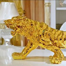 Chinese Feng Shui Lucky Gold/Silver Tiger Home/Office Decor Housewarming Gift