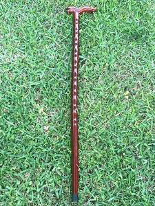 CANNA DA PASSEGGIO IN LEGNO DRAGON 35" FATTA A MANO - Foto 1 di 5