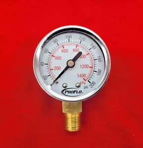 0-200 PSI Utility Air Messgerät ProFlo PFPG200K 2"" Fläche 1/4"" NPT untere Halterung Gage - Bild 1 von 5