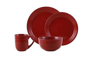 Mainstays Chiara Red Stoneware Dinnerware Set, 16-Pieces
