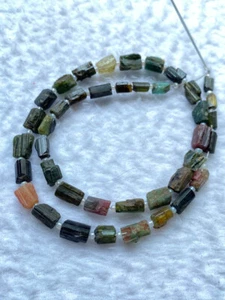 Tourmaline multi natural rough beads-size 11-8 MM 16 inches strand - Picture 1 of 6