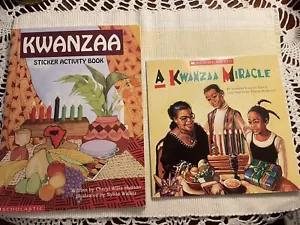 2 Kwanzaa Scholastic Paperback Books 1-sticker Activity Book - Picture 1 of 2