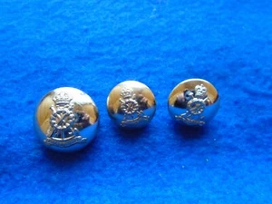 2 X KINGS CROWN ANODISED ROYAL PIONEER CORPS BUTTONS & ONE QUEENS CROWN - Picture 1 of 3