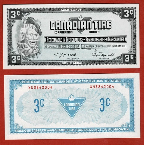 Canadian Tire Money CTC S12-A UNC XN3842004 1991 Square Number Panel Cover