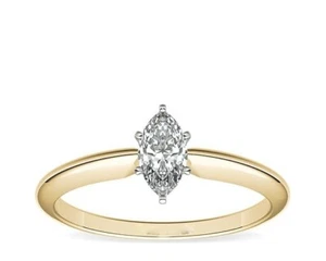 2 Ct Marquise IGI Certified Lab Grown Diamond Wedding Rings 14K Yellow Gold - Picture 1 of 7